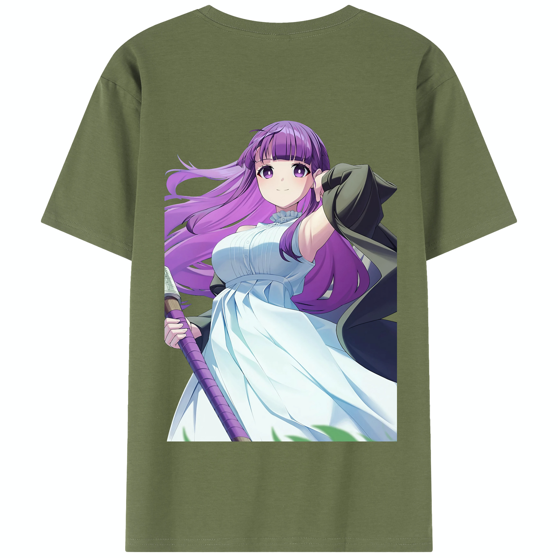 （画像用） 葬送のフリーレン Frieren 綿100％半袖Tシャツ（背面プリント）